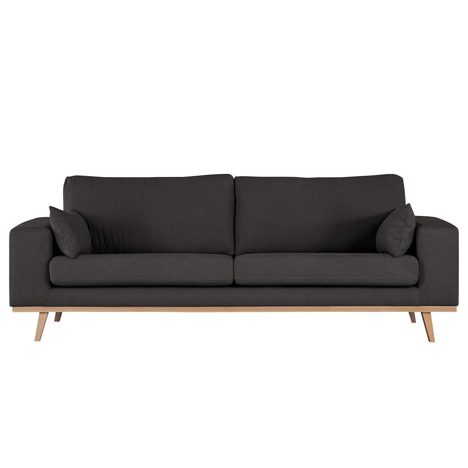 2-SITZER SOFA - Anthrazit/Buchefarben, Textil (197/81/88cm) - home24