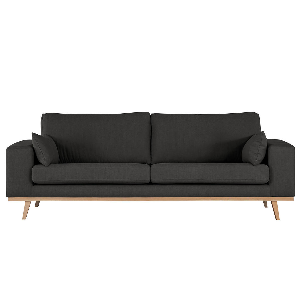 2-SITZER SOFA - Anthrazit/Buchefarben, Textil (197/81/88cm) - home24