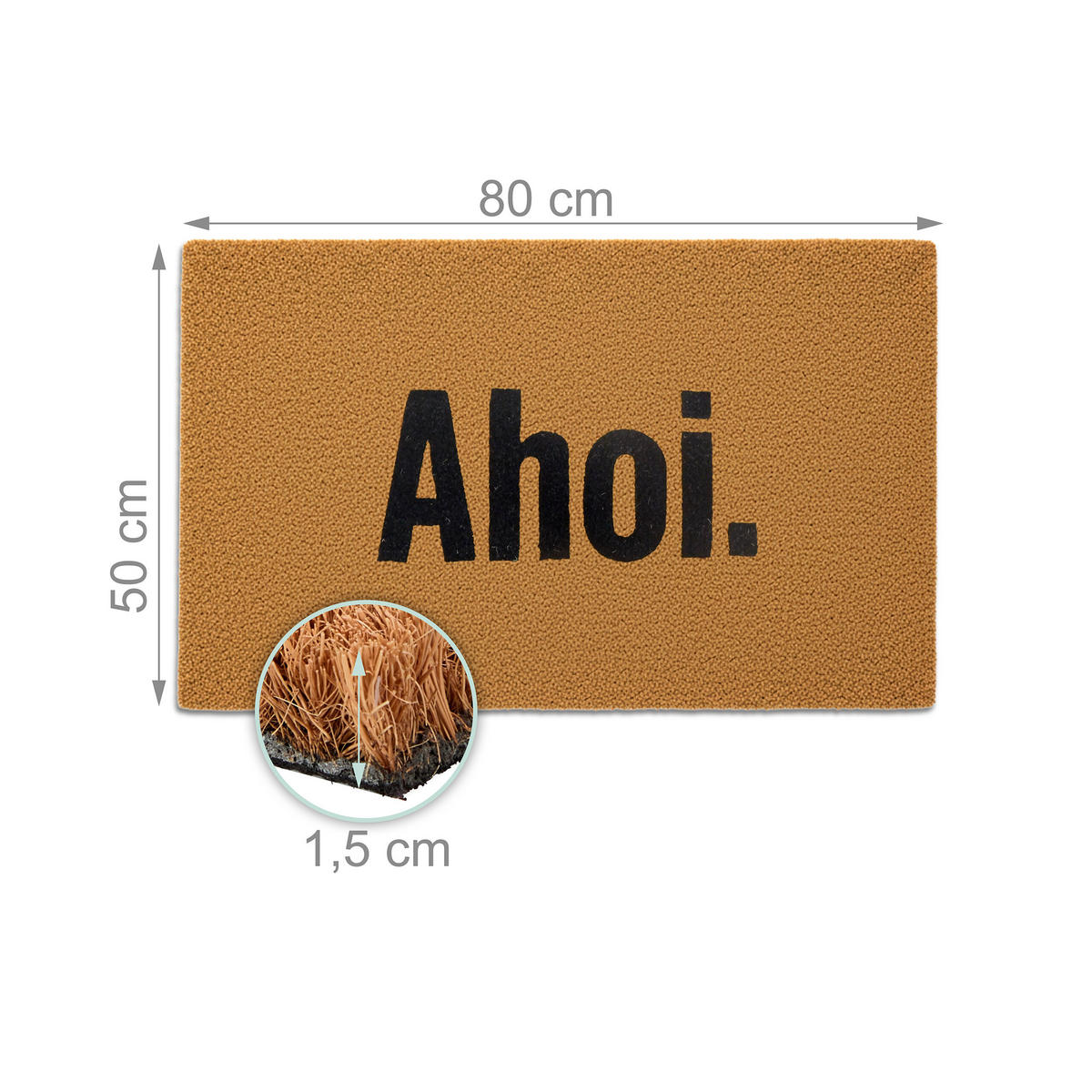 FUSSMATTE - Hellbraun, Kunststoff/Textil (80/50cm) - Relaxdays