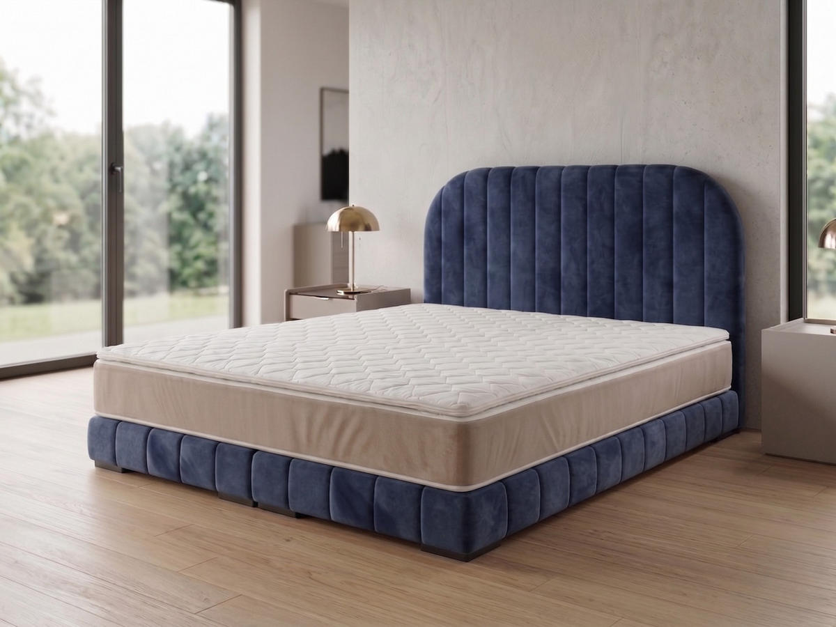 POLSTERBETT LEON3 90x 200 cm Farbe: Dunkelblau - Dunkelblau, Textil (90/200cm) - A&J MöbelLand