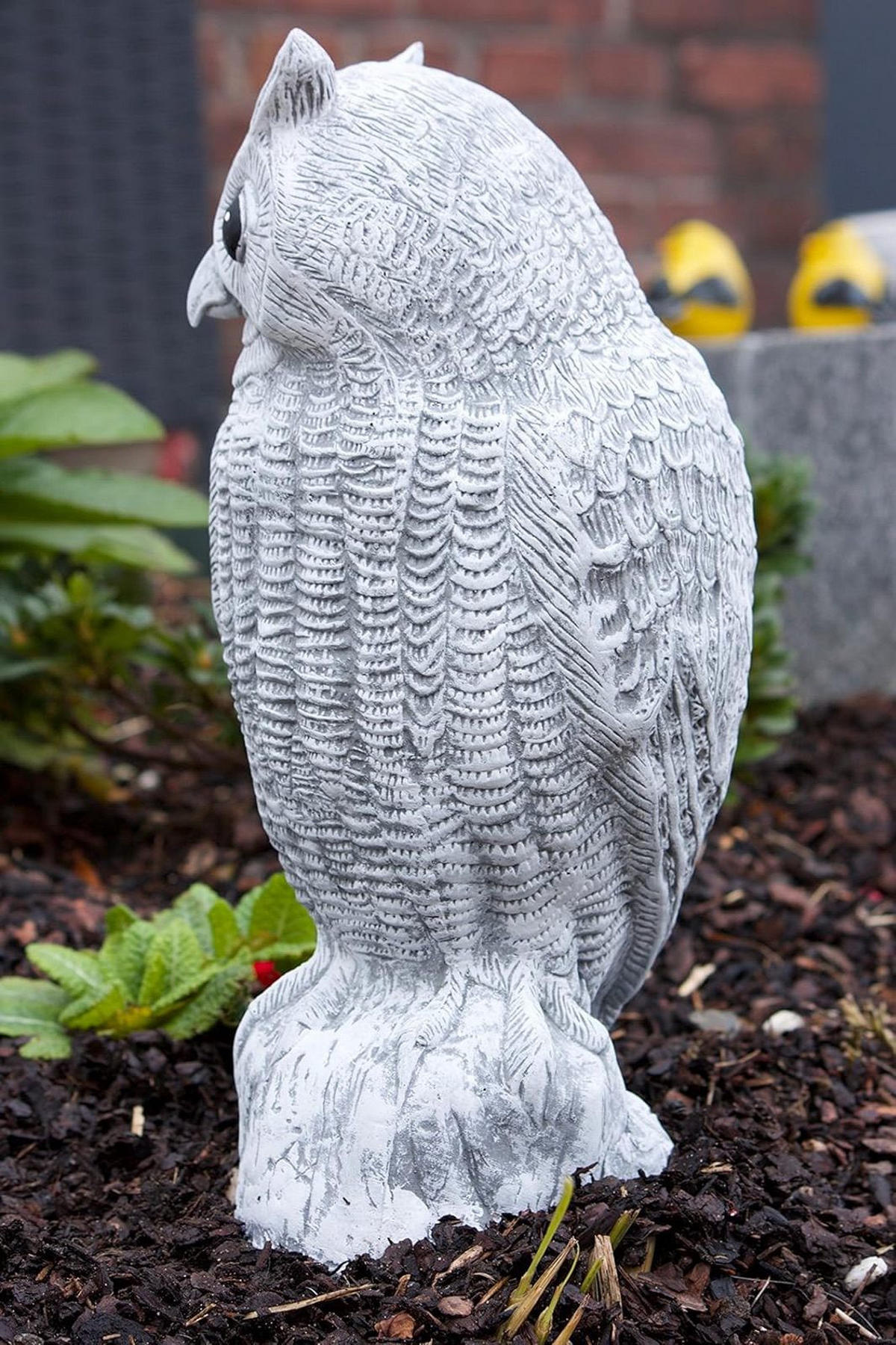 STEINFIGUR große Eule Uhu frostfest massiver Steinguss - Grau, Stein (24/44/22cm) - stoneandstyle