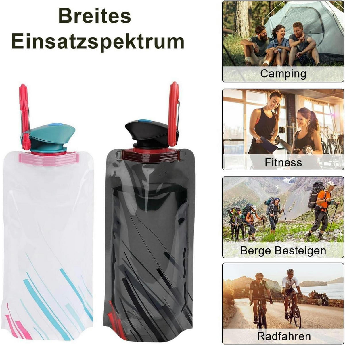 TRINKFLASCHE 2-teiliges Set Schwarz+Weiß - Multicolor, Kunststoff (13/13cm)