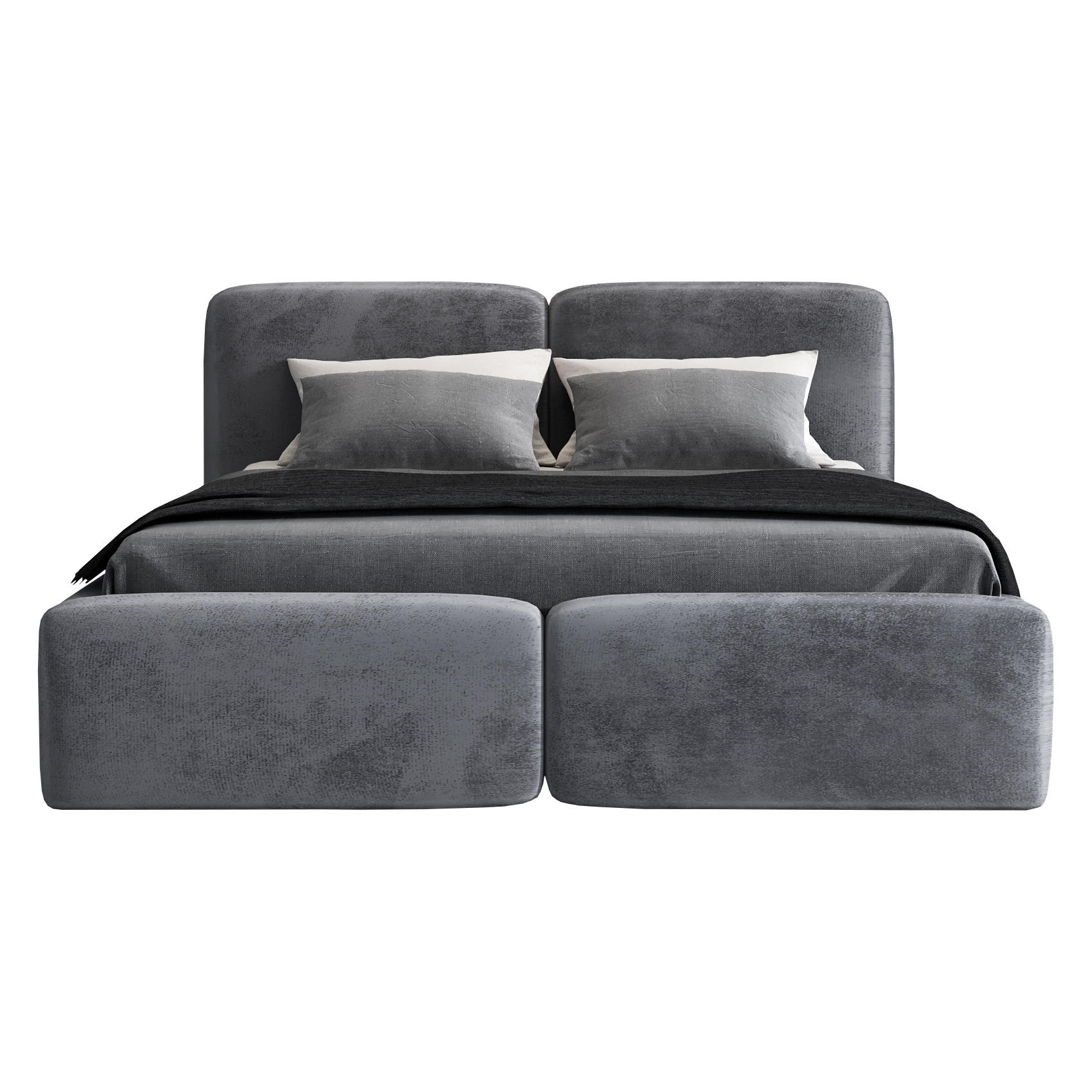 POLSTERBETT OLKE 140x200 Dunkelgrau - Dunkelgrau, Textil (140/200cm) - A&J MöbelLand