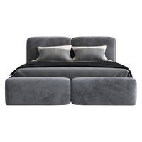 POLSTERBETT OLKE 180 x 200 in Grau - Dunkelgrau, Textil (180/200cm) - A&J MöbelLand