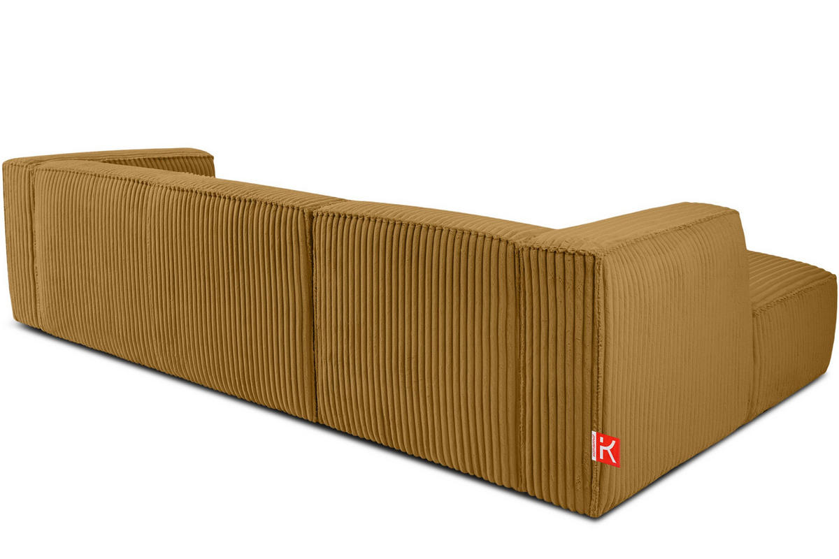 ECKSOFA-LINKS FEROX Modern, Cord-Stoff, gelb - Gelb, Textil (305/175cm) - KONSIMO®
