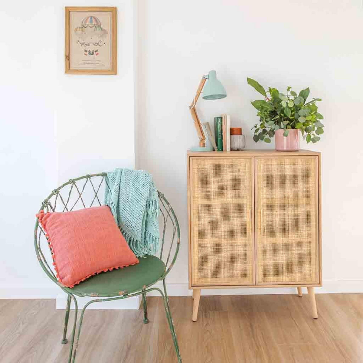 ANRICHTE aus Holz und Netz, Braun, 80x37x101 cm - Braun, Holz (80/37/101cm) - Wanderlust