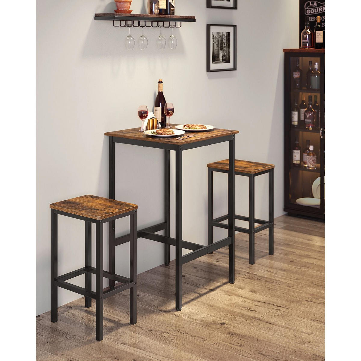 BARTISCH SET OUAGADOUGOU - Braun, Holzwerkstoff (60/60/90cm) - Hansiro