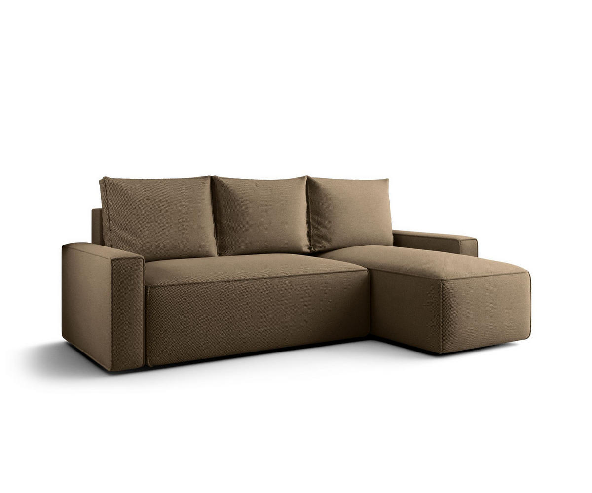 ECKSOFA mit Schlaffunktion SAVIO Curio 20 Rechts - Braun, Textil (232/140cm) - Bedante