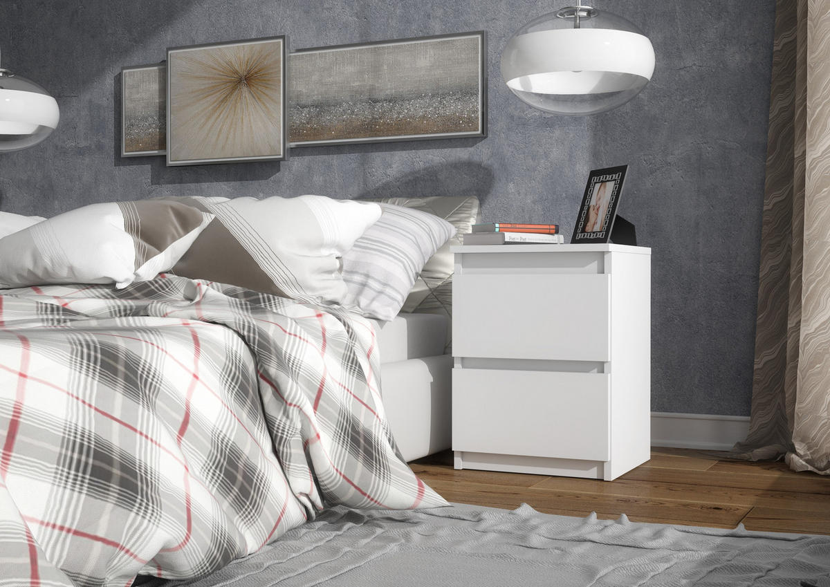 NOČNÝ STOLÍK - biela, kompozitné drevo (40/55/39cm) - RAUMHIRSCH FURNITURE