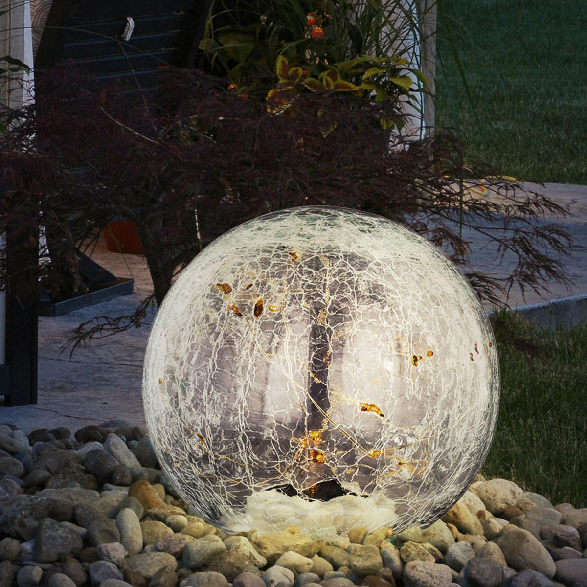 LED AUSSENLEUCHTE Solarleuchte klar Glas - Klar, Glas (15/15/25.5cm)