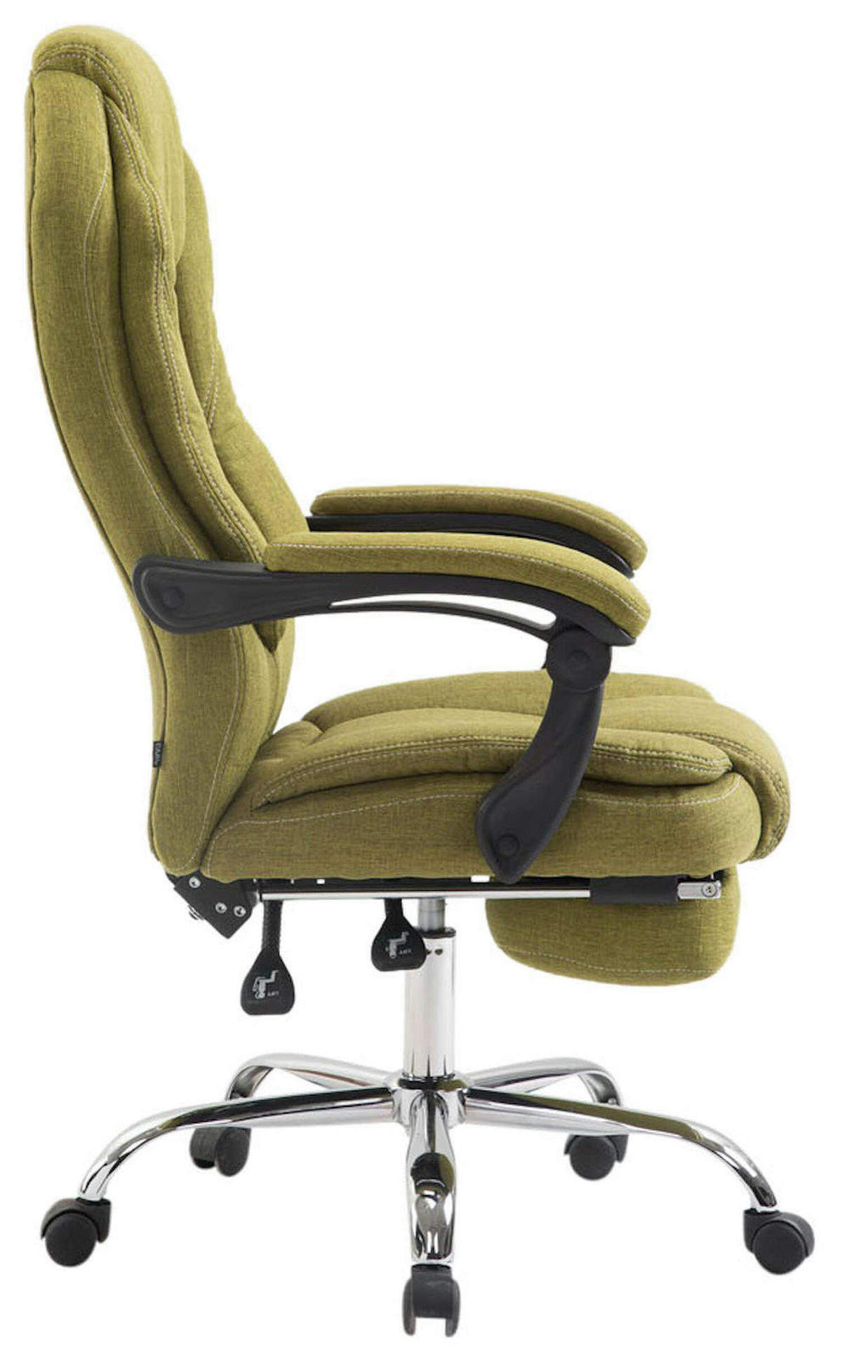 BÜROSTUHL Castan, Stoff Grün - Grün, Textil/Metall (67/124/64cm) - TPFLiving