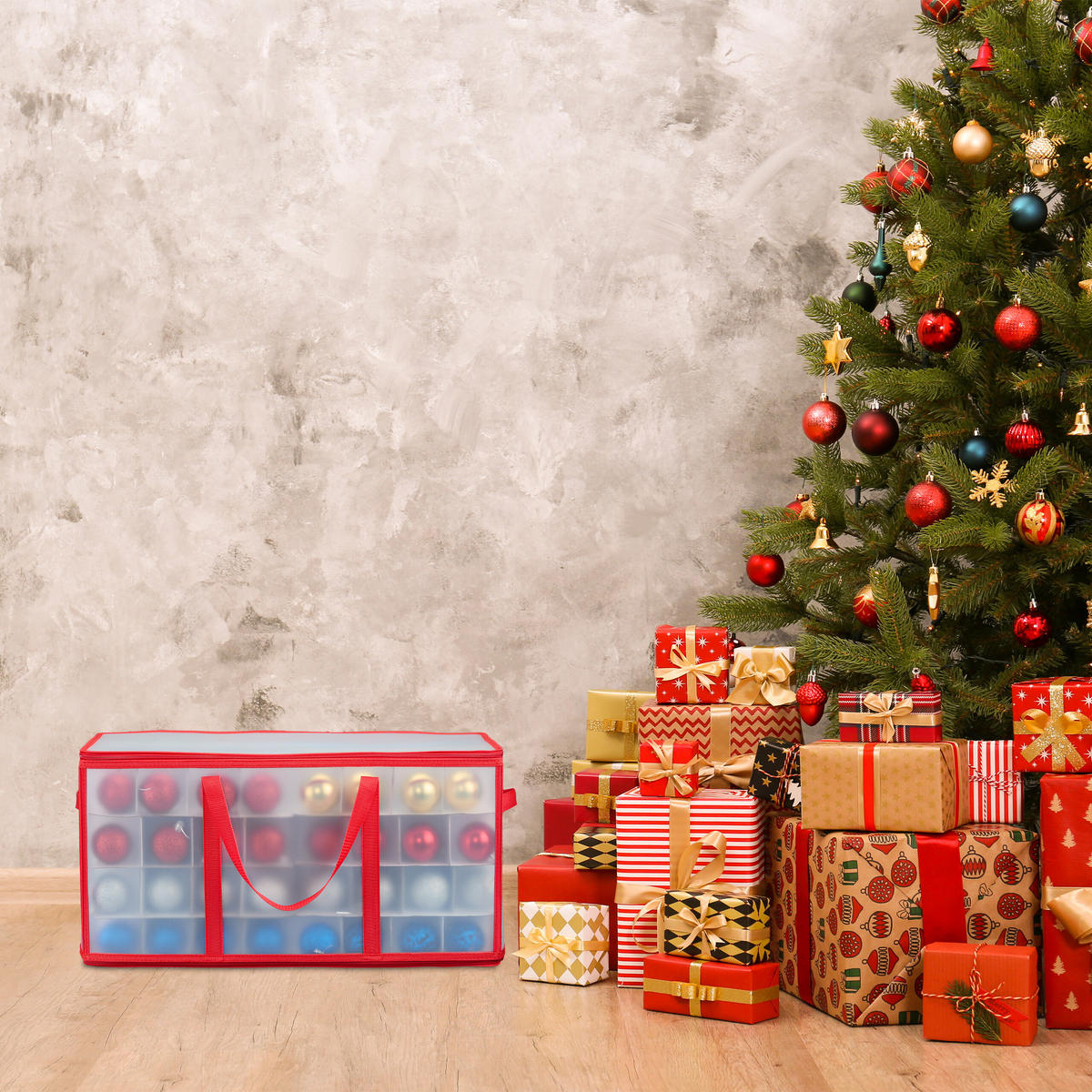 CHRISTBAUMKUGELTASCHE - Multicolor, Wellpappe/Kunststoff (30/31/60cm) - Relaxdays