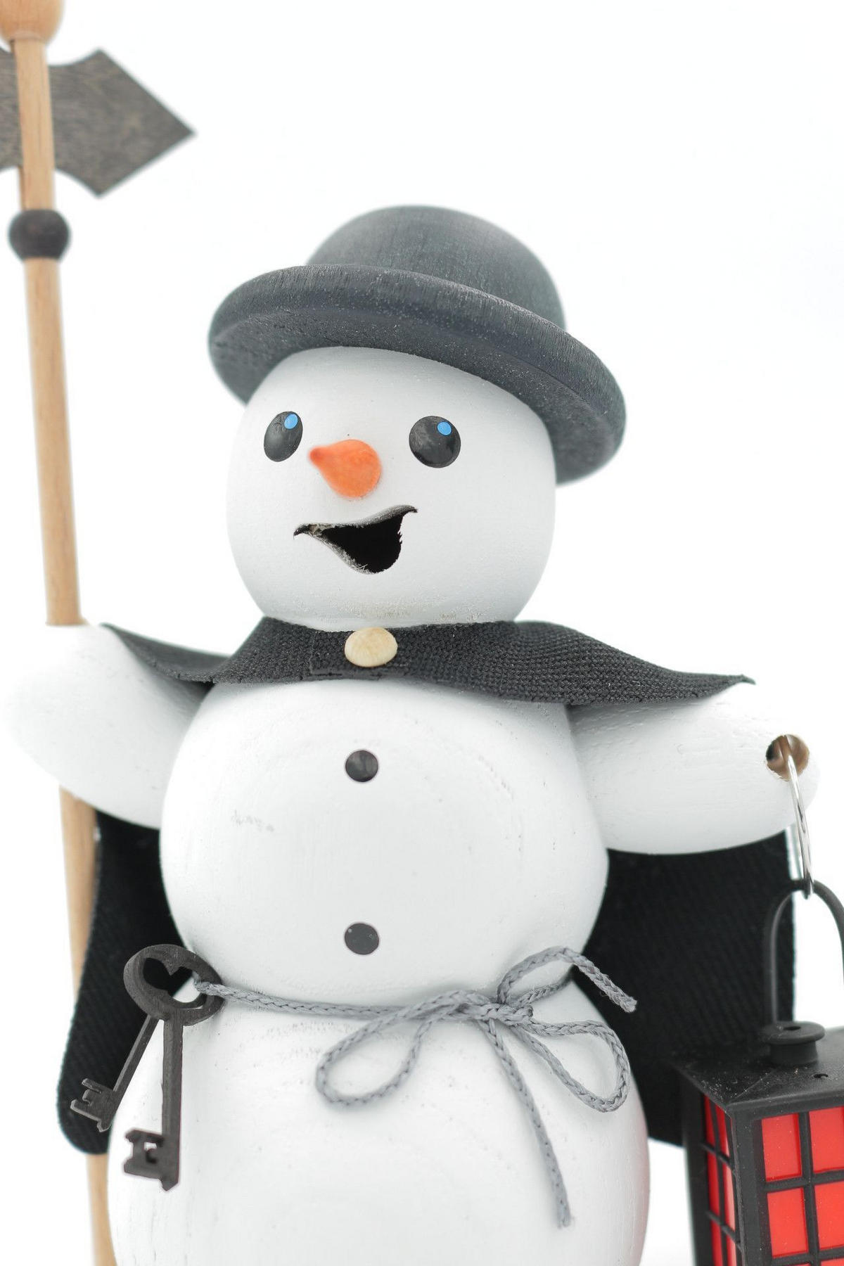 RAUCHFIGUR Schneemann Nachtwächter 13 cm - Multicolor, Holz (6/13/10cm)