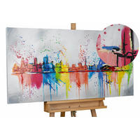 ACRYLBILD HANDGEMALT 120/60 cm - Multicolor/Grau, Holz/Textil (120/60cm) - KUNSTLOFT