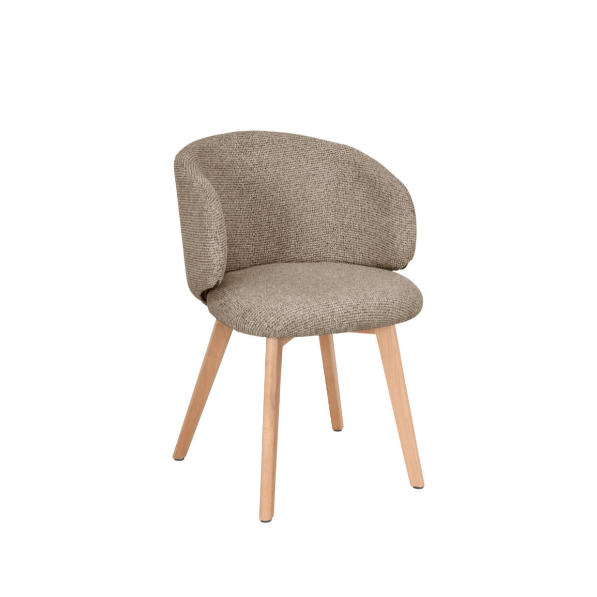 STÜHLE 2er?Set aus stoff und massive Holzfüße 60/55/79 cm - Braun, Textil (55/79/63.5cm) - Calicosy
