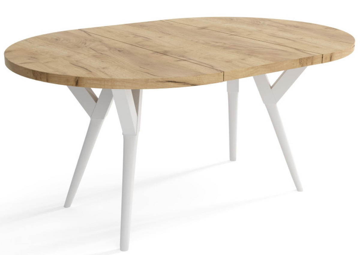 TISCH Weiss Adi Ausziehbar - Weiß, Holzwerkstoff (100/100/76cm) - Sepro Meble