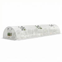 FOLIENGEWÄCHSHAUS DE-05714 Mini-Tunnel, Netz-Fenster, UV-beständig Weiß - Weiß, Kunststoff/Metall (80/45/300cm) - ComfortXL