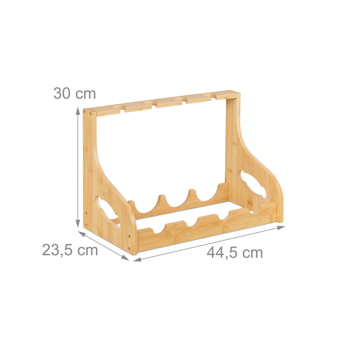 WEINREGAL - Hellbraun, Holz (44.5/30/23.5cm) - Relaxdays