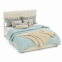 POLSTERBETT 140/200 mit hydraulischem Bettkasten und gepolstertem Kopfteil aus Holland-Samt in Beige - Beige, Holzwerkstoff/Textil (140/200cm) - EVRYAE