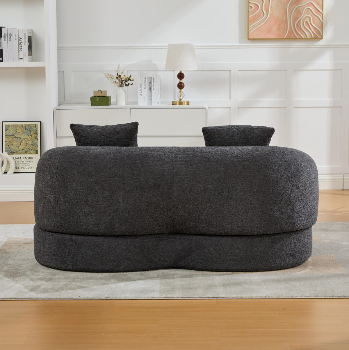 SCHLAFSOFA 157/84/65 cm aus Chenille mit Klappfunktion Dunkelgrau - Dunkelgrau, Textil (84/65/157cm) - Modenvie