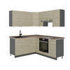 ECKKÜCHE Fame-Line Eiche Paneel/Anthrazit 160 x 190 cm , AP Eiche - Hellbraun/Anthrazit, Holzwerkstoff (190/81.6/60cm) - Vicco