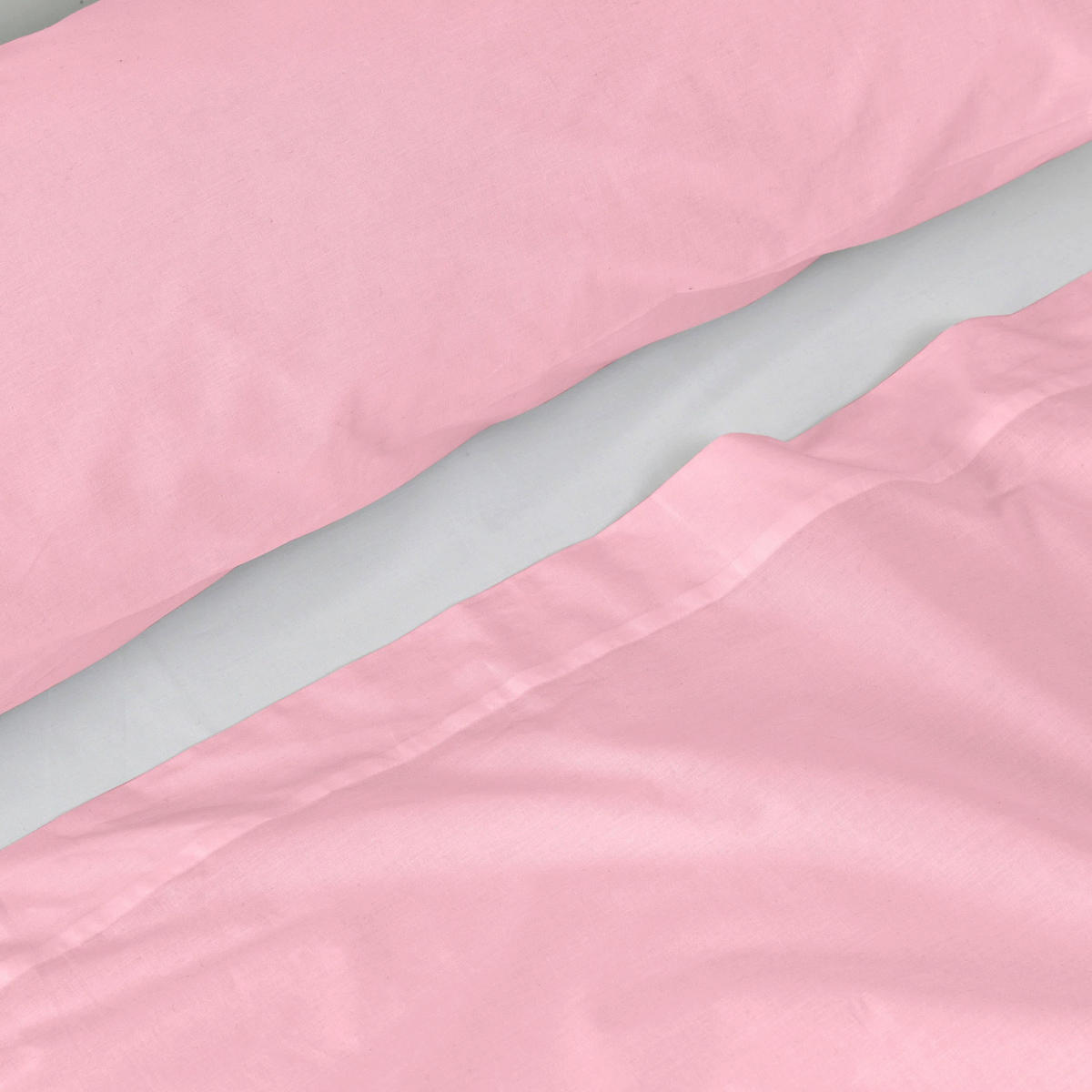 BETTWÄSCHE 2er-Set teiliges basic 160x270 cm hellrosa - Rosa, Textil (160/270cm) - Happy Friday