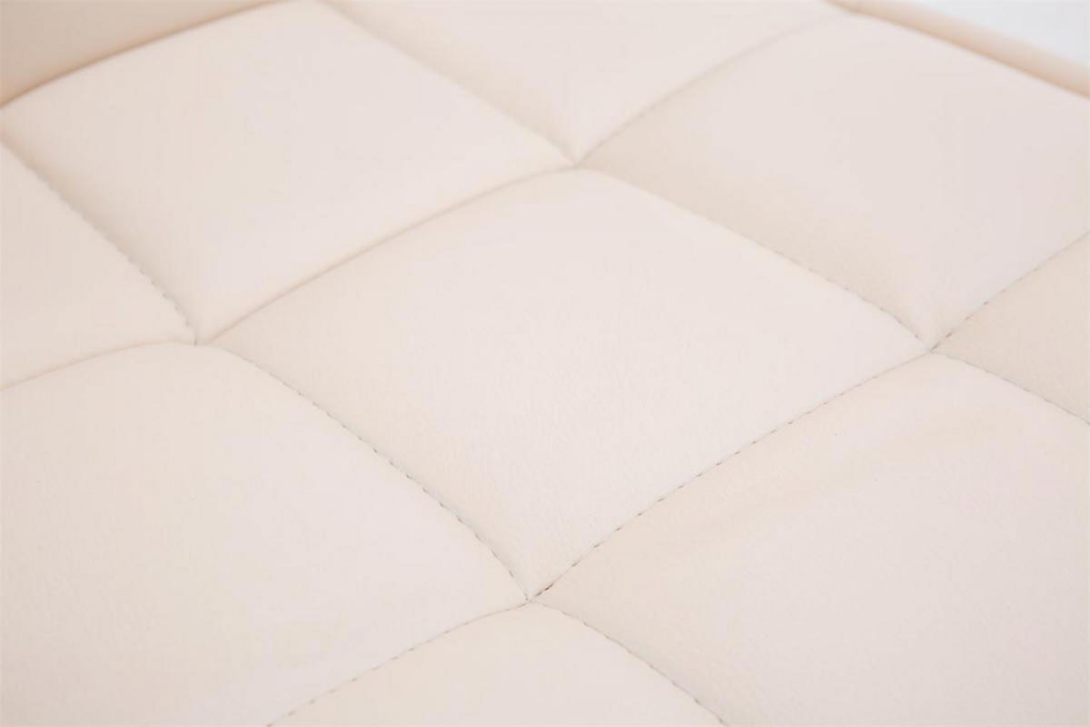 DREHSTUHL Lederlook creme - Chromfarben/Creme, Textil/Metall (43/90/59cm) - CLP