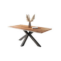 ESSTISCH POLLY - Beige/Schwarz, Holz/Metall (100/220/77cm) - SAM