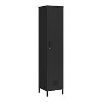 KLEIDERSCHRANK Seinäjoki - Schwarz, Metall (38/180/38cm) - [en.casa]