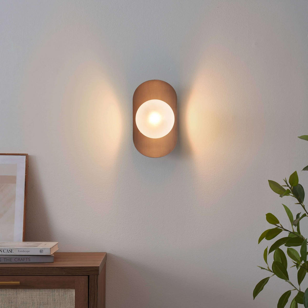 WANDLEUCHTE Aurema, Braun, 20cm - Braun, Glas (12/20/14cm) - KOSILUM