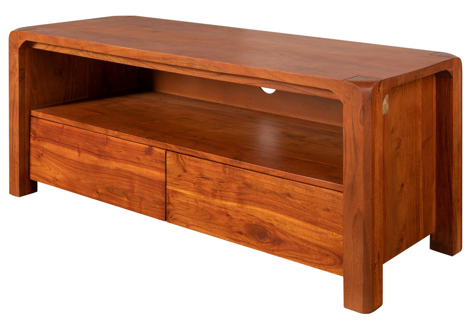 TV-BOARD Akazie 125x45x50 honig lackiert BUENO #3002 - Braun, Holz (125/50/45cm) - Massivmoebel24