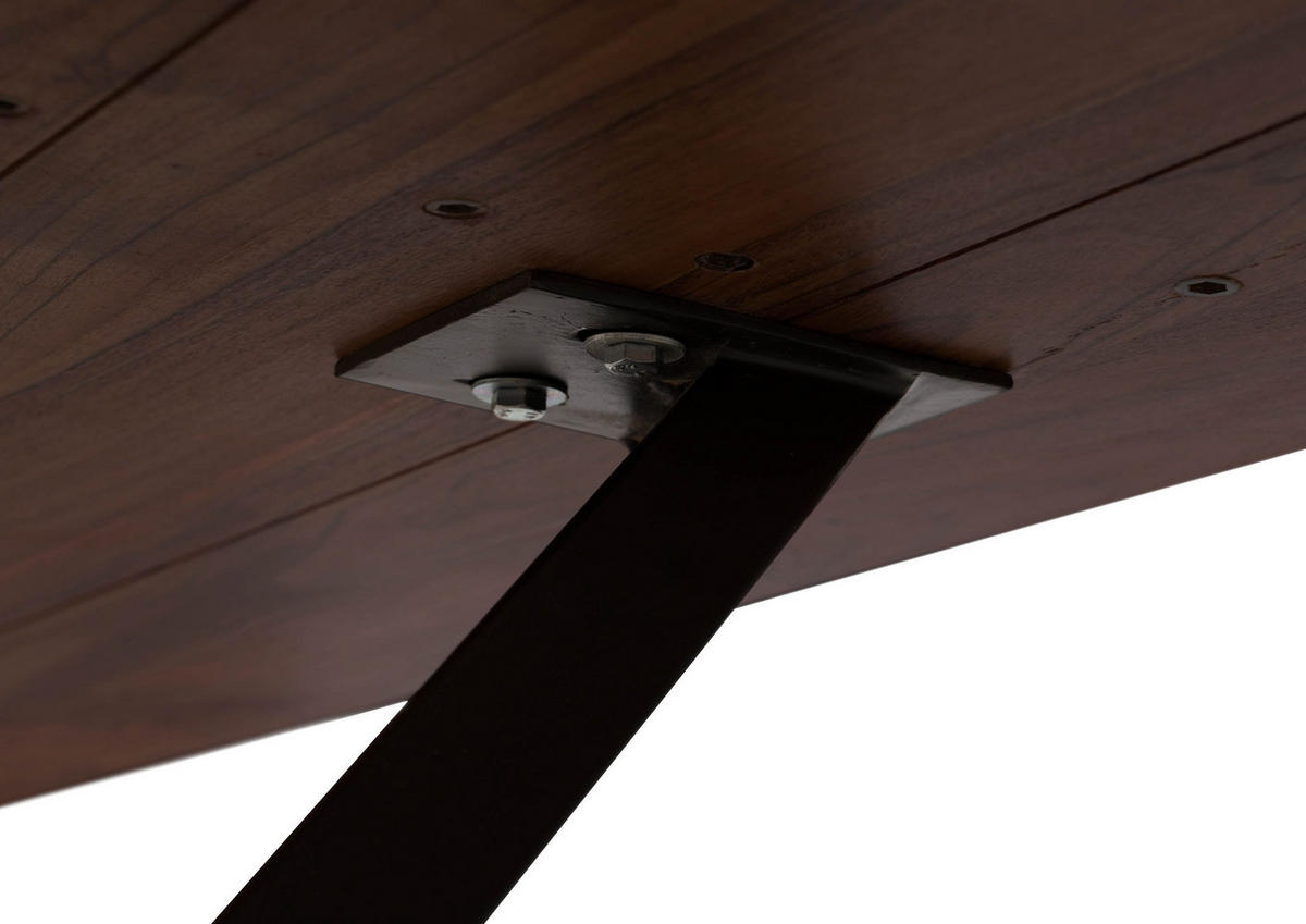 ESSTISCH Akazie 160x90x75 braun lackiert / ausgestellte X-Beine anthrazit matt SWISS EDGE - Anthrazit/Braun, Holz (160/90/75cm) - Massivmoebel24