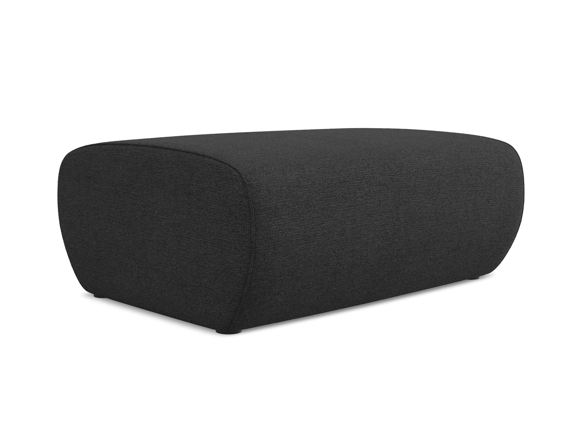 POUF Chenille Stoff Schwarz - Anthrazit/Schwarz, Kunststoff/Textil (102/40/62cm) - Makamii