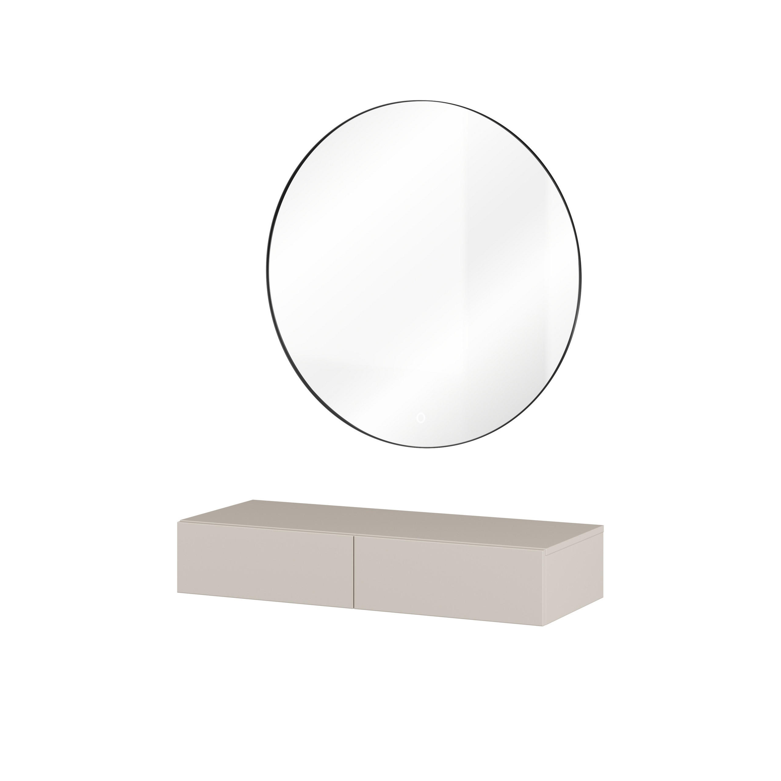 SCHMINKTICH JUKARIS 90/16/15 cm Hängender Kosmetiktisch mit Spiegel und Schubladen, Kaschmir - Kaschmir, Holzwerkstoff (90/16/15cm) - MASSENO