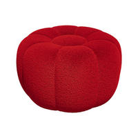 SITZHOCKER - 1 Person - Stoff - Rot - DELPODA - Rot, Textil (65/37/65cm) - Vente-Unique