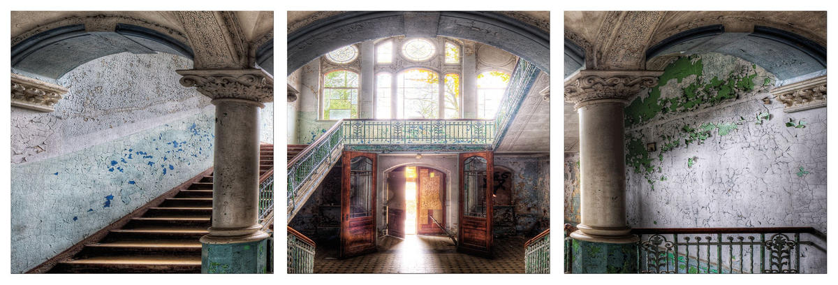 BILDER-SET aus Glas je 50x50 cm Lost PLace - Beige, Glas (150/50cm) - artissimo