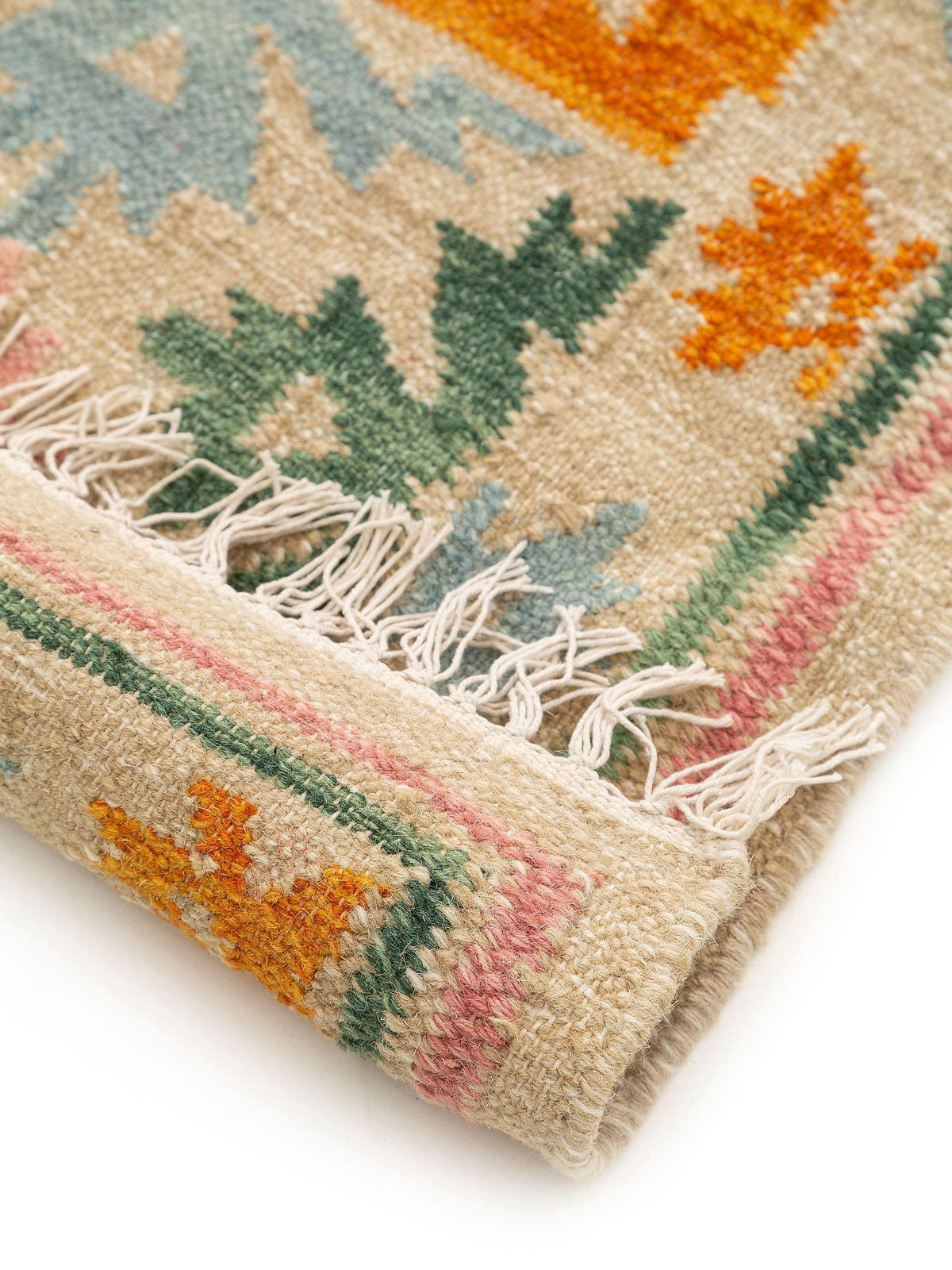 KELIM handgewebt Zohra Multicolor/Beige 80x200 cm - Multicolor, Textil (80/200cm) - benuta Pure
