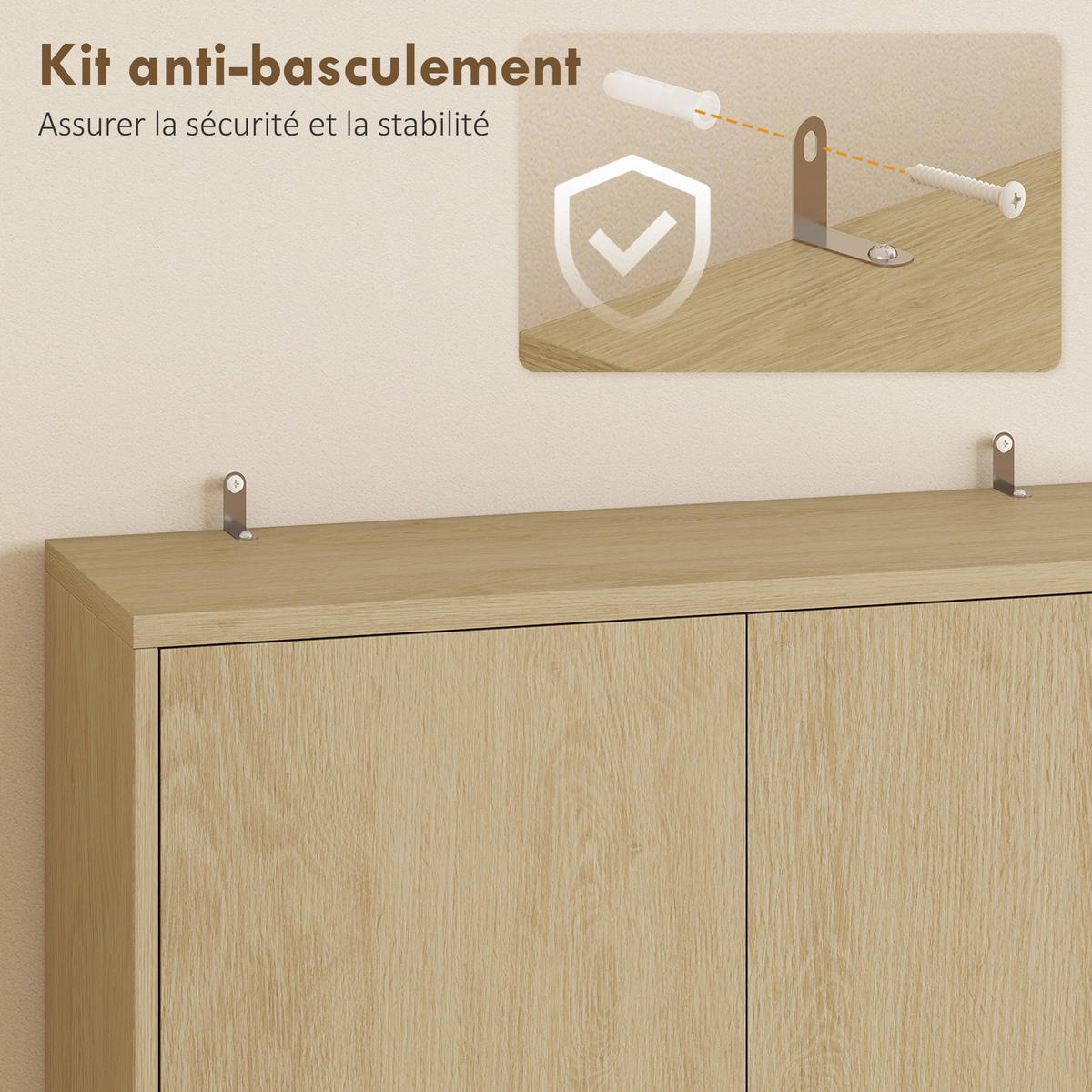 MIKROWELLENUNTERSCHRANK DE-11319 2 Türen, 2 Schubladen Natur - Naturfarben, Holzwerkstoff (40/170/60cm) - ComfortXL
