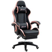 BÜROSTUHL Schwarz+Rosa Kunstleder, Schaumstoff, Nylon, Stahl 65xx65x129 xm - Schwarz, Kunststoff (65/129/65cm) - DESIGN IN