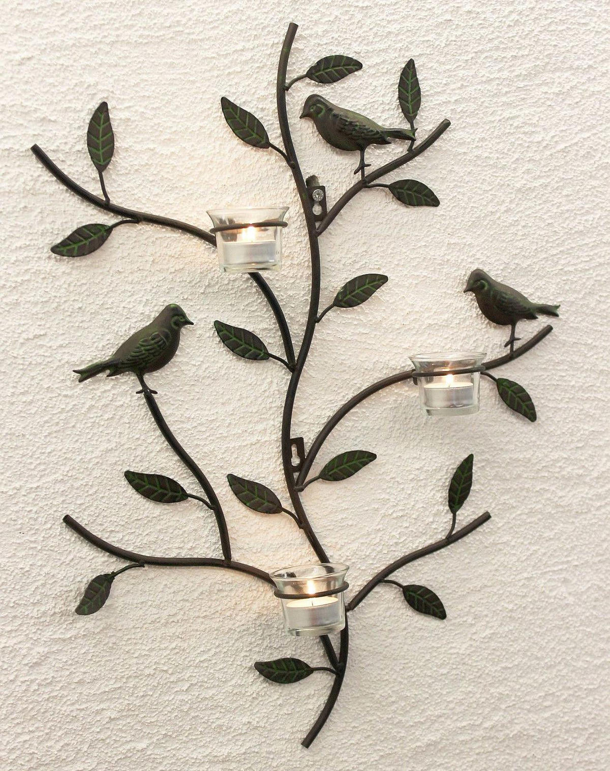 WANDTEELICHALTER Teelichthalter aus Metall 57cm - Braun, Metall (57cm) - DanDiBo