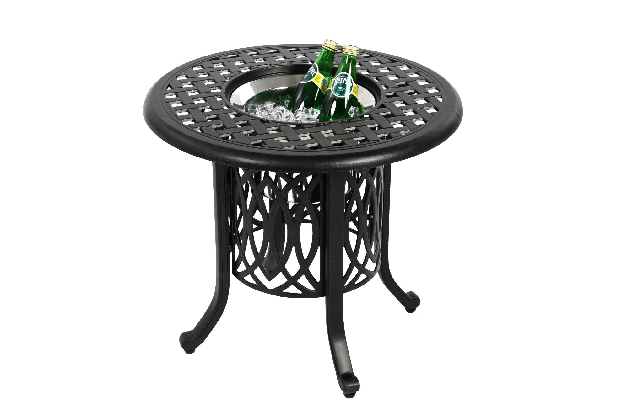 BEISTELLTISCH 55/55/49 cm bronze aus Aluminium mit Eiseimer - Bronzefarben, Metall (55/55/49cm) - OKWISH
