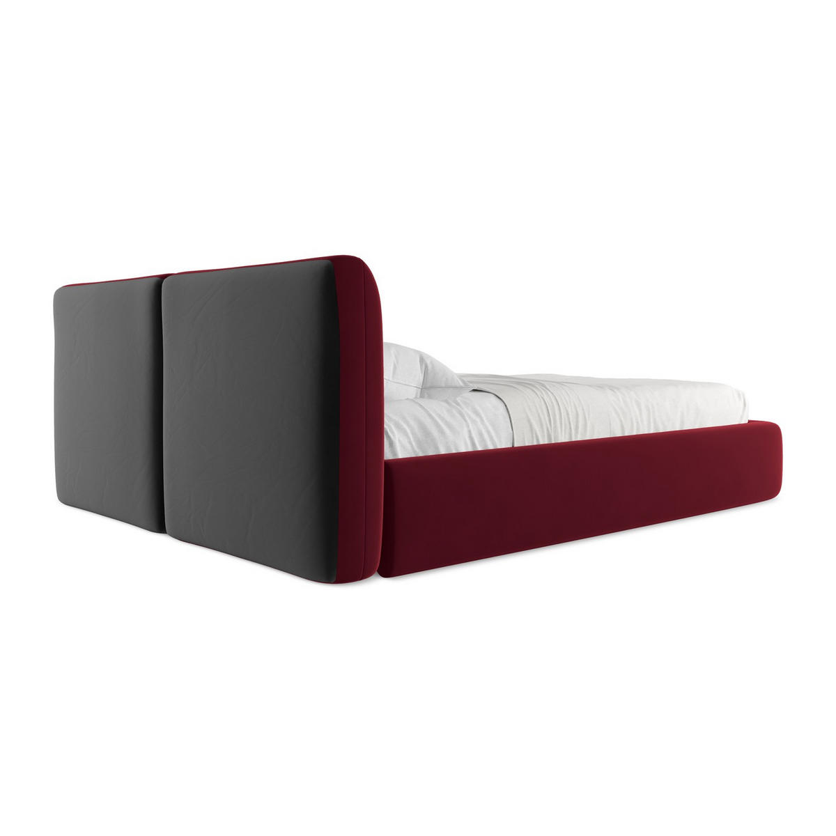 POLSTERBETT mit Bettkasten und Lattenrost 180x228 Rot - Bordeaux/Rot, Kunststoff/Textil (160/200cm) - LaMiaSofa