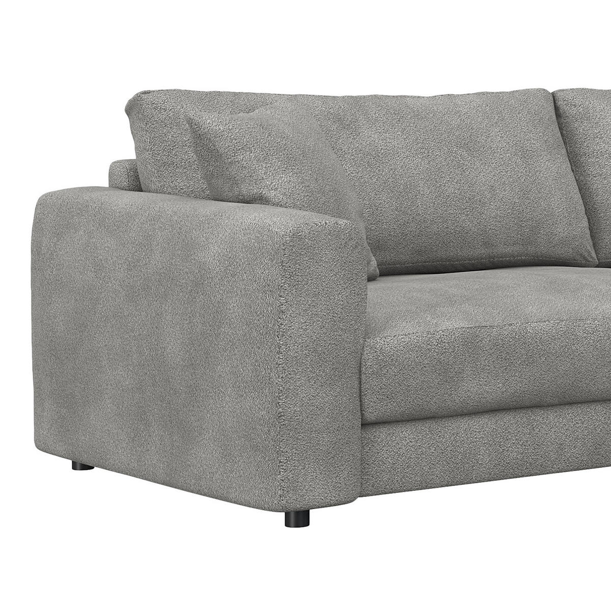 ECKSOFA mit Longchair - Schwarz/Grau, Kunststoff/Textil (238/183cm) - home24