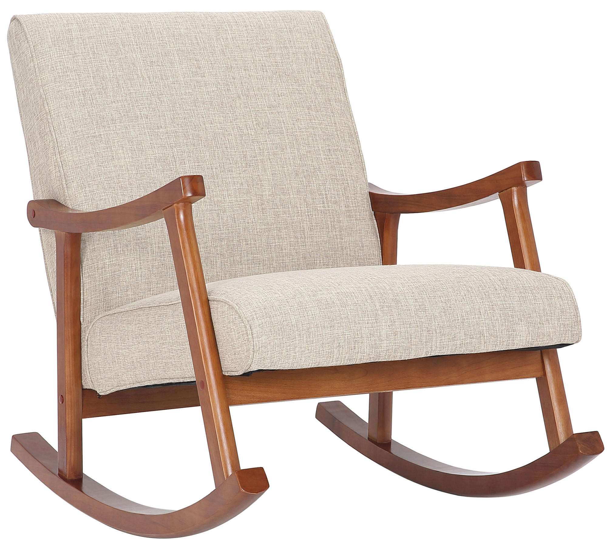 SCHAUKELSTUHL Stoff Creme - Creme, Holz/Textil (67/82/92cm) - CLP