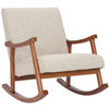 SCHAUKELSTUHL Morello Stoff, Gestell Kautschukhokz Walnuss Creme - Walnussfarben/Creme, Holz/Textil (67/82/92cm) - TPFLiving