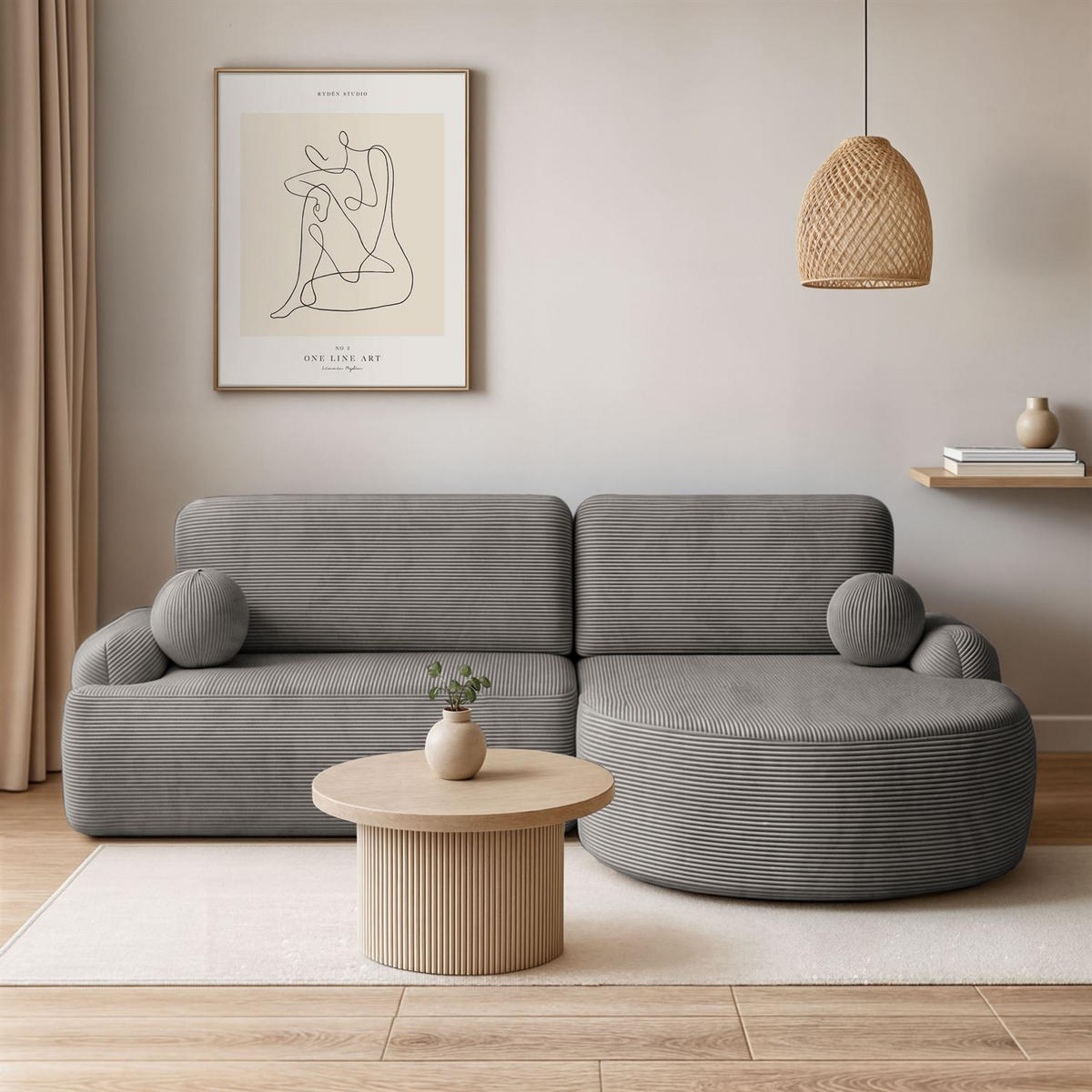 ECKSOFA CLEO II mit Schlaffunktion Version Rechte Poso 115 - Taupe, Kunststoff (264/172cm) - Lookway