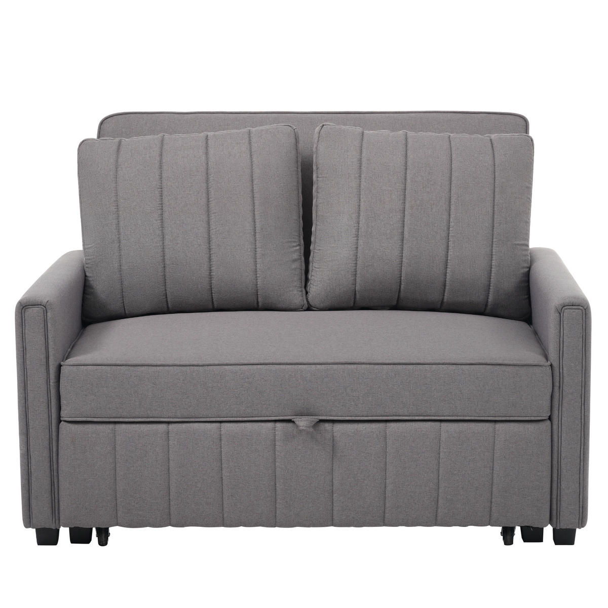 SOFA multifunktional mit Schlaffunktion Leinen Antique Gray 127/75/94 cm - Grau, Kunststoff (127/94/75cm) - OKWISH