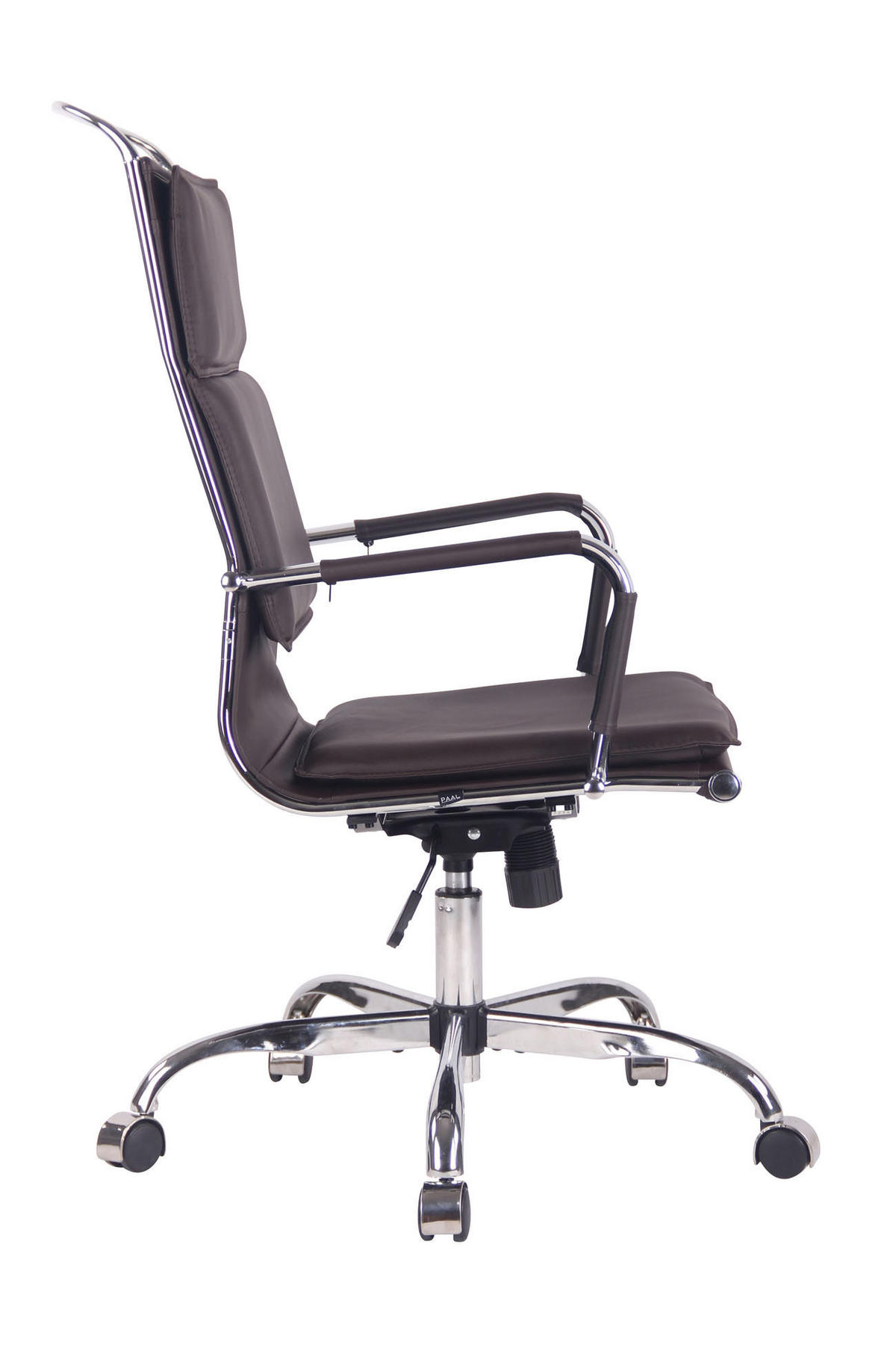 DREHSTUHL Lederlook coffee - Chromfarben/Braun, Textil/Metall (58/110/63cm) - CLP
