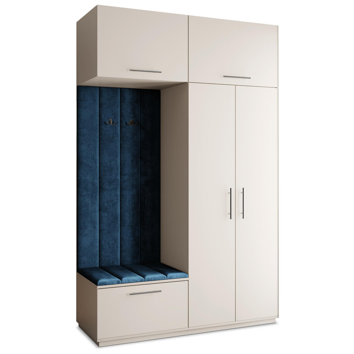 GARDEROBENSCHRANK REMA 150/240/60 cm Modern Garderobe-Set Kaschmir - Kaschmir/Blau, Holzwerkstoff (150/240/60cm) - MASSENO