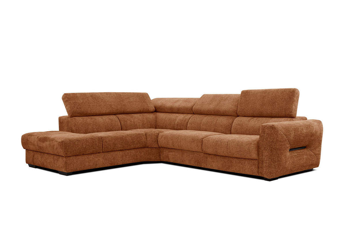 ECKSOFA CALVERA 5-Sitzer, dunkelorange - Dunkelorange, Holzwerkstoff/Textil (239/298cm) - Courtois Laville